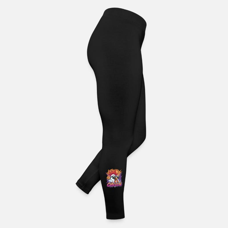 Cool Chicken with Sunglasses Colorful Women’s Jersey Leggings