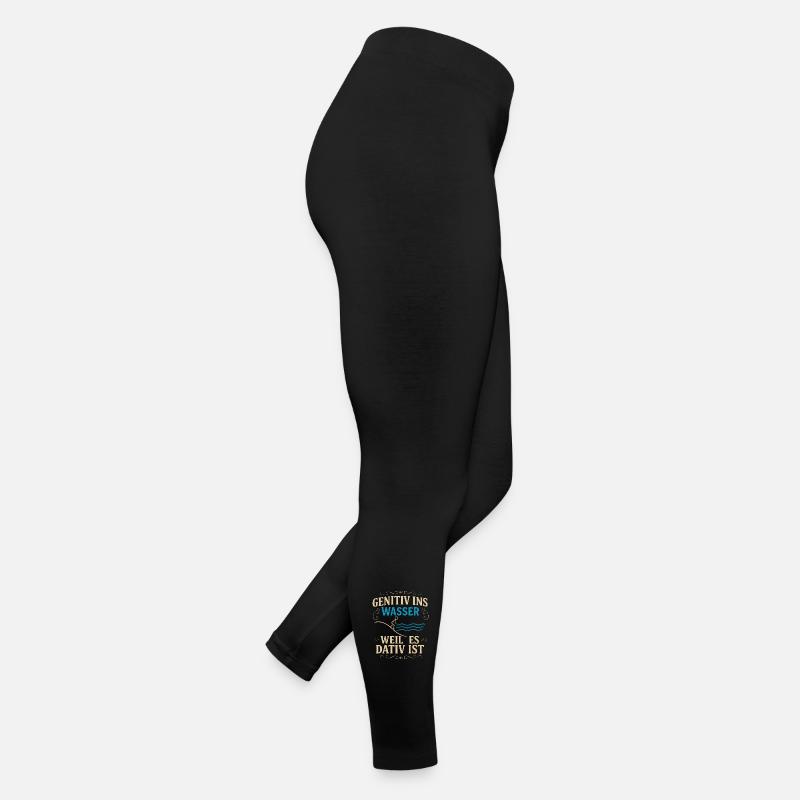 Genitiv ins Wasser – Sprachwitz Frauen Jersey Leggings