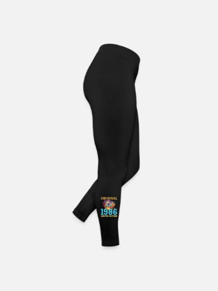 Anniversaire 40 ans 1986 Cassette Vintage Rétro - Legging en jersey Femme - noir - Droite