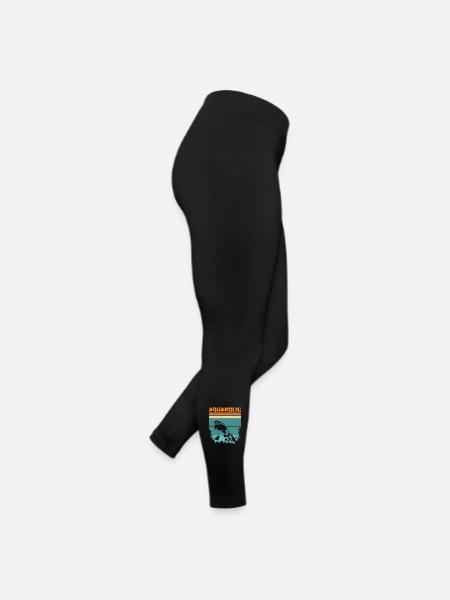 Retro Diver Design Vintage Saying - Women’s Jersey Leggings - black - Right