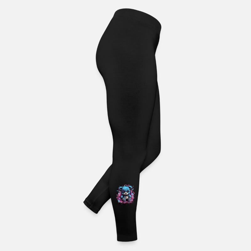 Blauer Kuschelbär Graffiti Pop Frauen Jersey Leggings