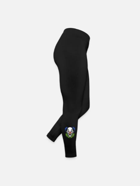 Dämonischer Clown mit grimmigem Grinsen Kostüm - Frauen Jersey Leggings - Schwarz - Rechts