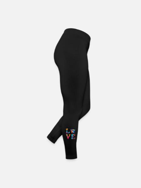 Portrait Pop Art coloré de Pitbull Dog Love - Legging en jersey Femme - noir - Droite