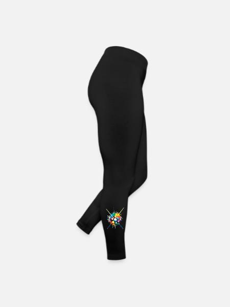 Billiards - Colorful Billiards Balls Illustration - Women’s Jersey Leggings - black - Right