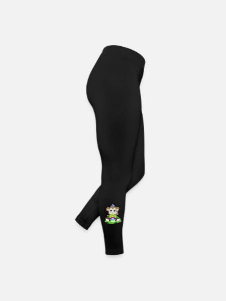 Gâteau d’anniversaire singe - Legging en jersey Femme - noir - Droite