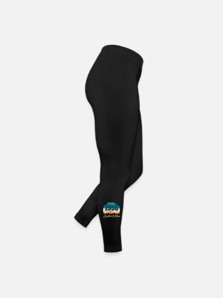 70th Birthday 70 Years 1956 Retro Vintage Gift - Women’s Jersey Leggings - black - Right