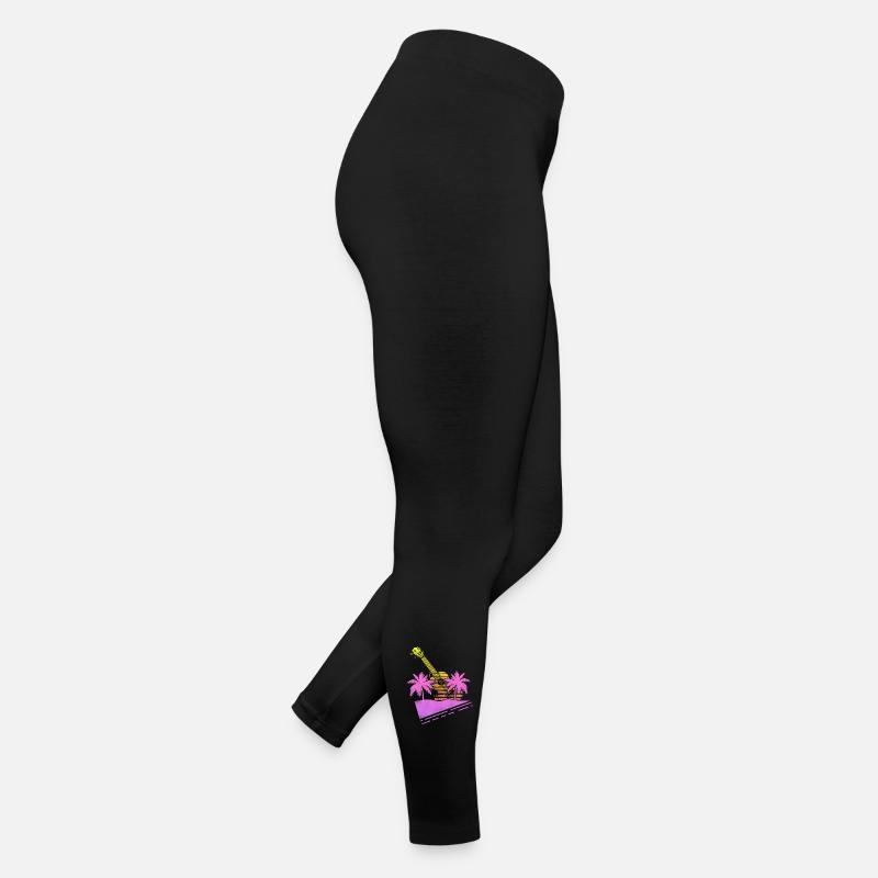 Ukulélé hawaïen ukélé rétro années 80 90 Legging en jersey Femme