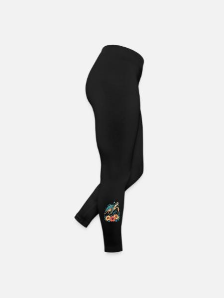 Sea Turtle Ocean Addict Design - Women’s Jersey Leggings - black - Right