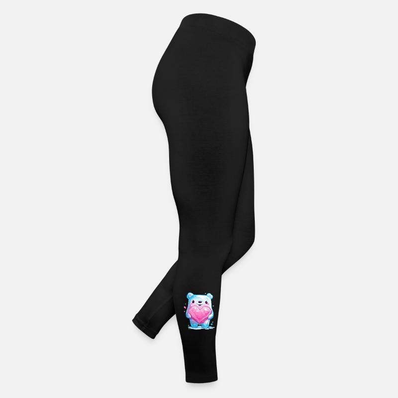 Cuddly bear with heart crystal Women’s Jersey Leggings