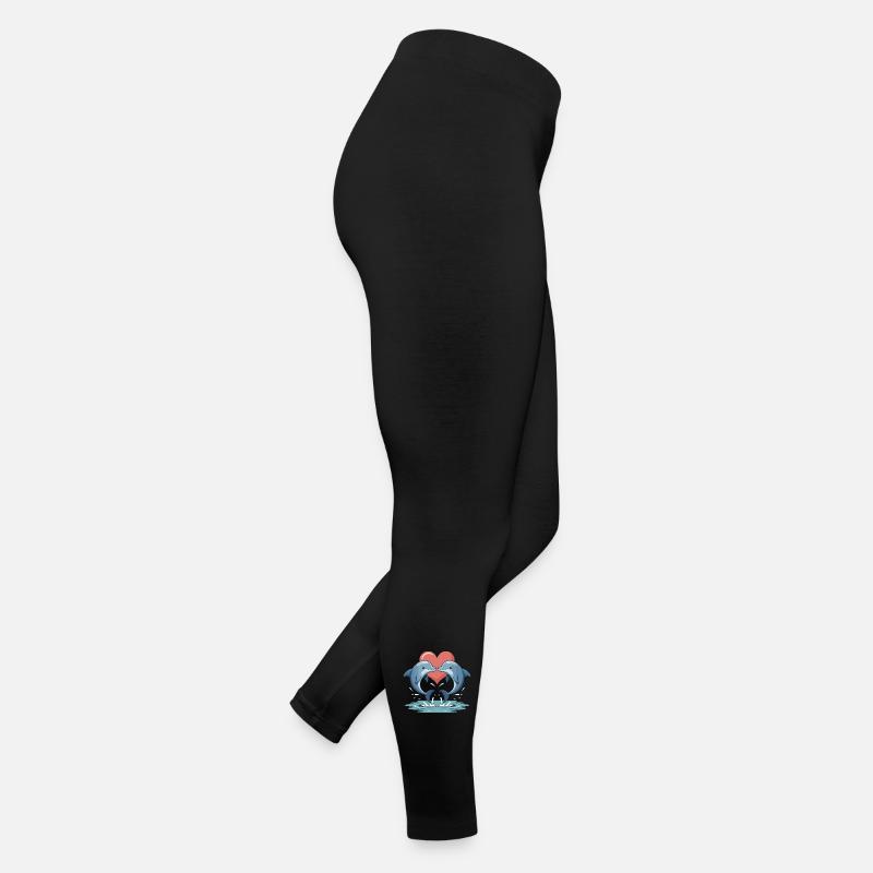 Couple de dauphins pour la Saint-Valentin Legging en jersey Femme