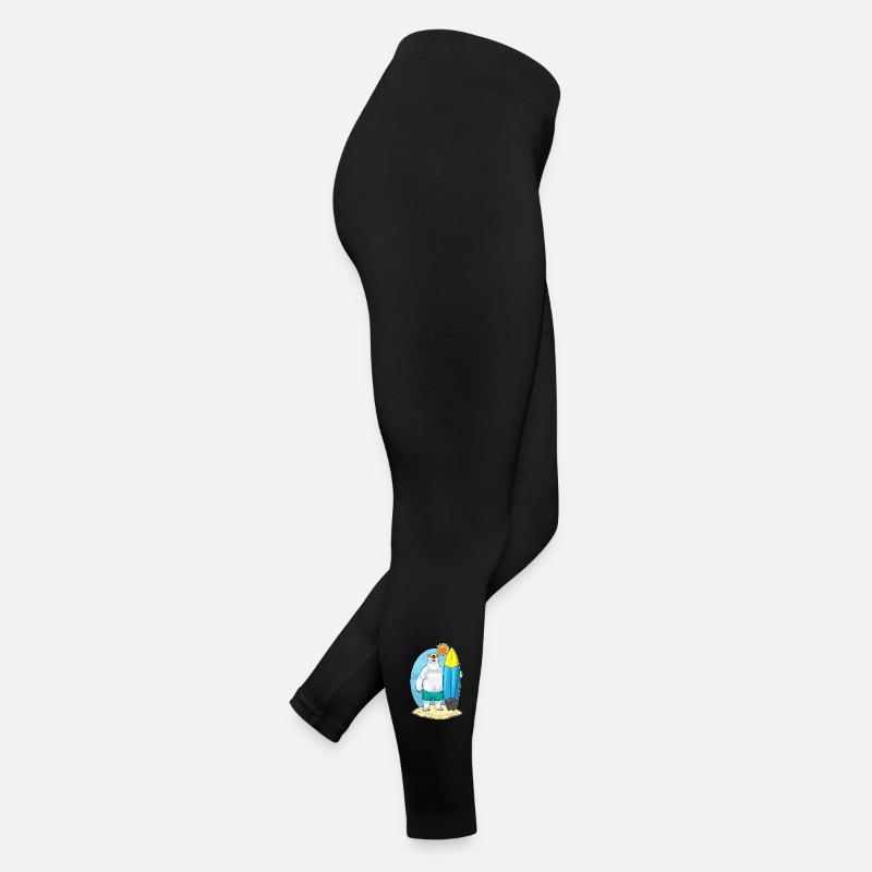 Eisbär Strand Surfbrett Sommer Frauen Jersey Leggings