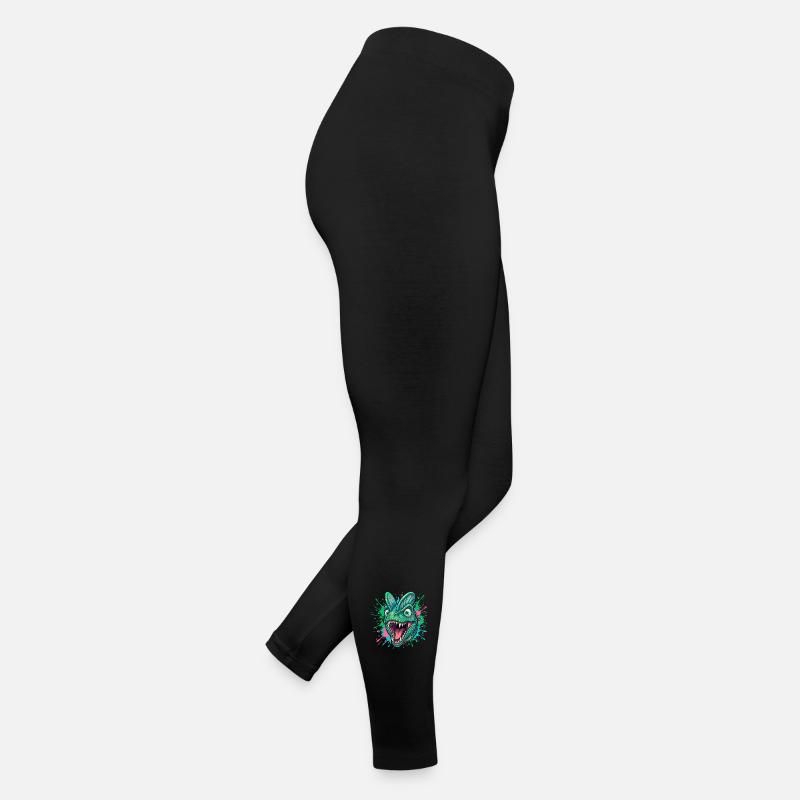 Green Dino Head with Neon Splash Women’s Jersey Leggings