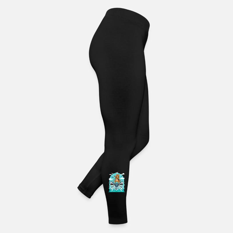 Kittens on shark adventures Women’s Jersey Leggings