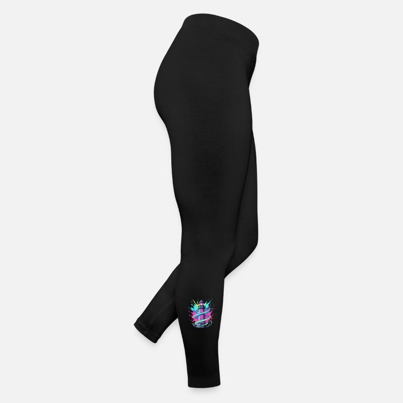 Neonwirbel Leuchtturm Frauen Jersey Leggings