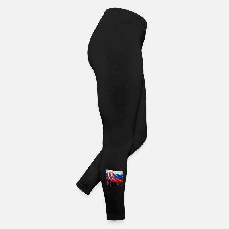Drapeau Slovaquie Éclaboussures de couleur Legging en jersey Femme
