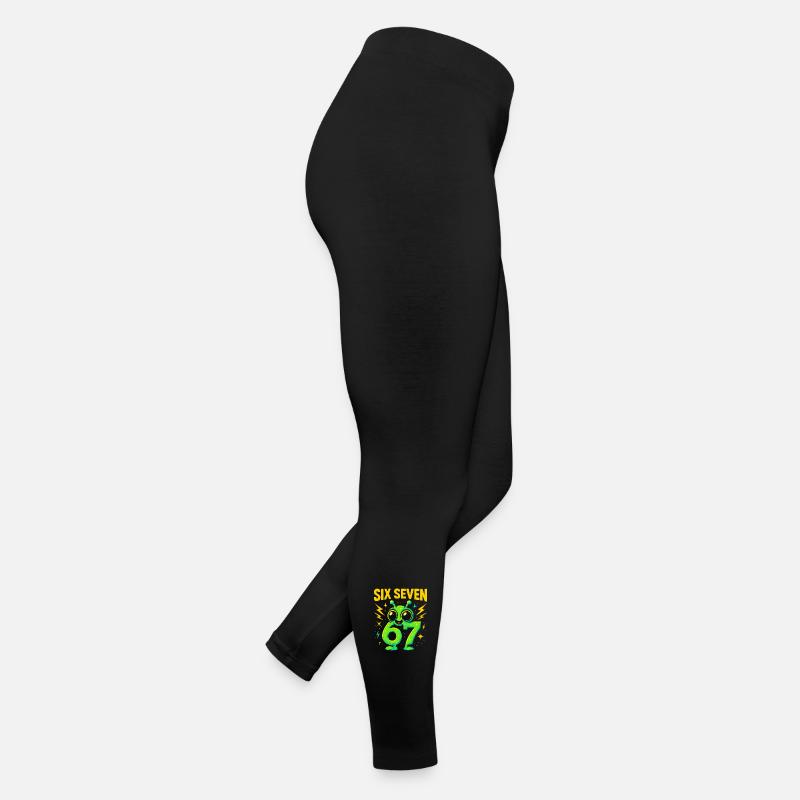 Six Seven 67 Italian Brainrot Alien Humor Funny Women’s Jersey Leggings