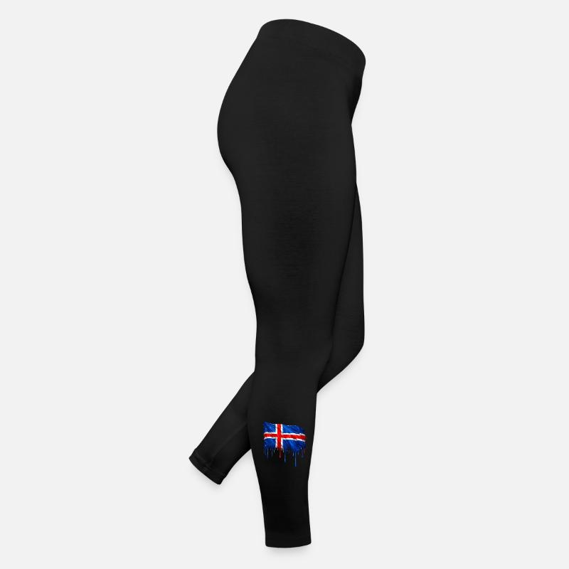 Isländische Flagge bunte Farbe Frauen Jersey Leggings