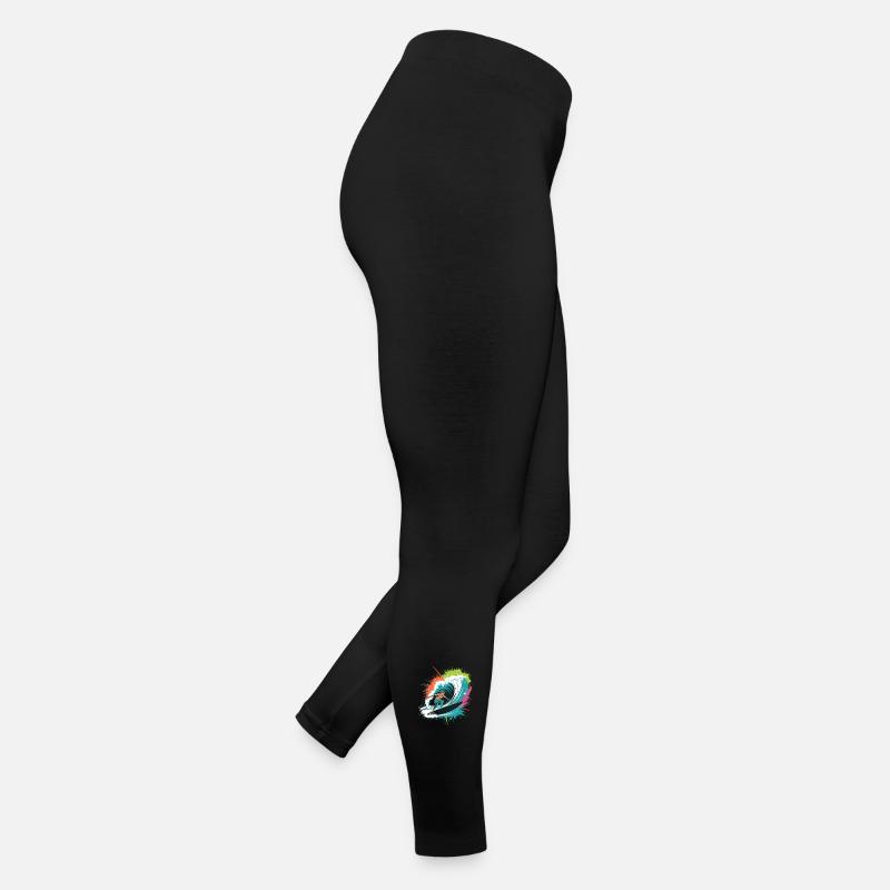 Bunter Surfer Wasserfarben Spritzer Graffiti Frauen Jersey Leggings