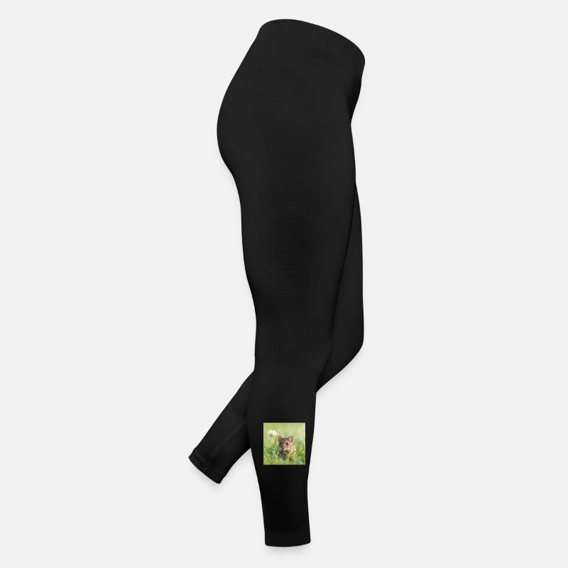 Souris des champs Prairie Faune Gramine Fleur sauvage Legging en jersey Femme