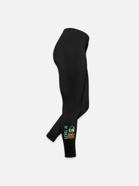 18. Geburtstag Junge Mädchen Gaming Level 18 Jahre - Frauen Jersey Leggings - Schwarz - Rechts