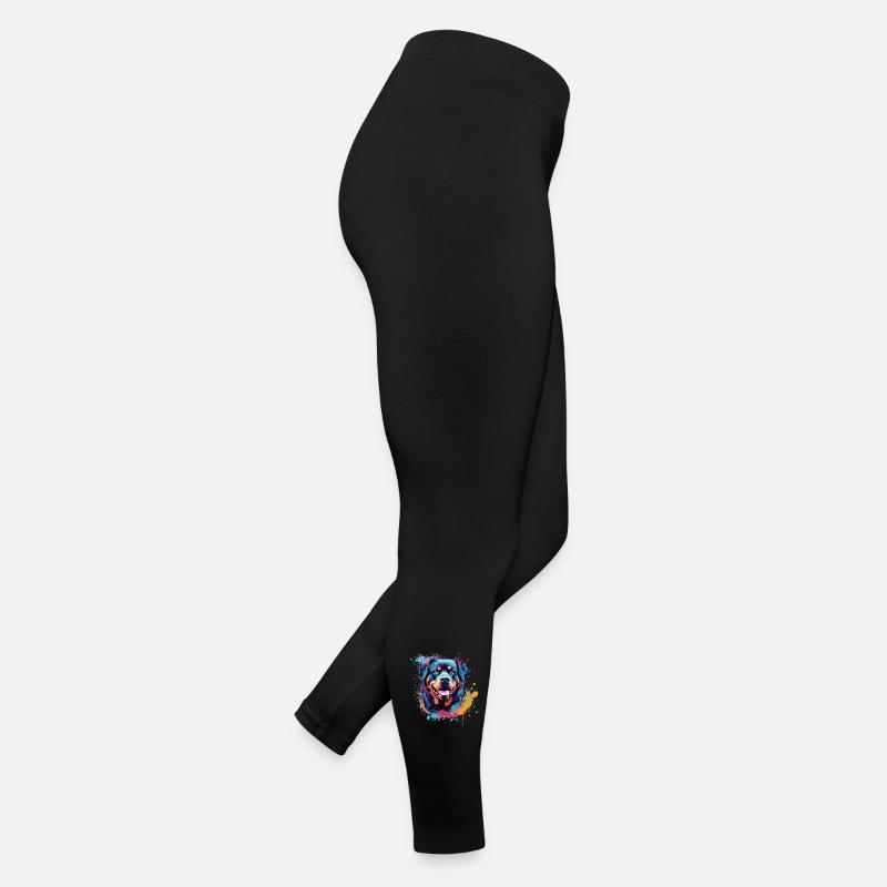 Rottweiler Hund Bunte Splash Art Frauen Jersey Leggings