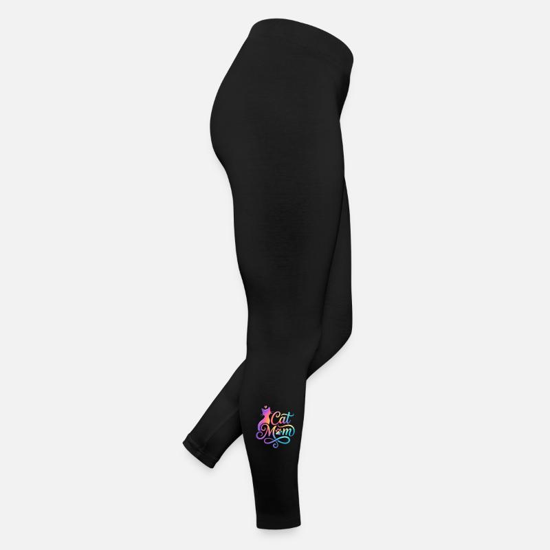 Maman chat, Maman chat, motif coloré de chat Legging en jersey Femme