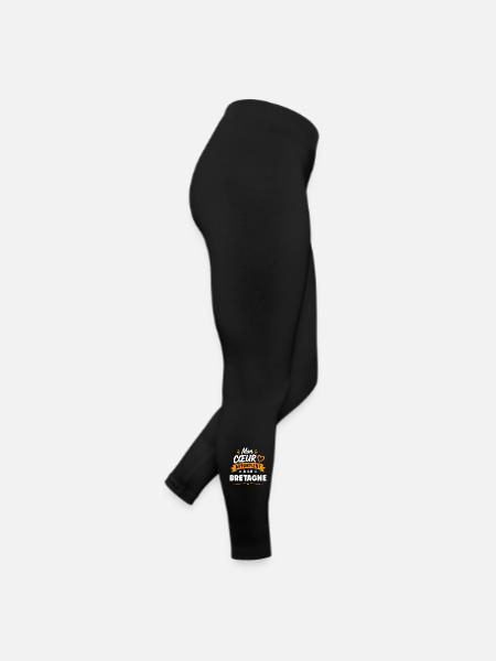 Mon Cœur Bretagne Appartient - Legging en jersey Femme - noir - Droite