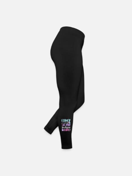Mother of The K-Pop Birthday Girl - Frauen Jersey Leggings - Schwarz - Rechts