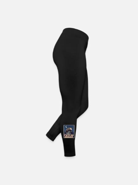 Je suis dans mon élément - l’opossum fouille la nuit - Legging en jersey Femme - noir - Droite