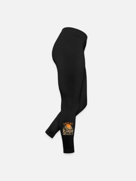  Vintage Erfurt Skyline historische Straßenansicht - Frauen Jersey Leggings - Schwarz - Rechts
