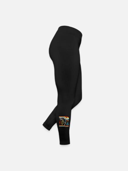 August 1976 Vintage Retro Geburtstag Geschenk - Frauen Jersey Leggings - Schwarz - Rechts