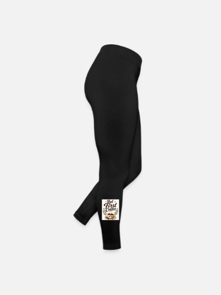 but_first_cafe - Legging en jersey Femme - noir - Droite