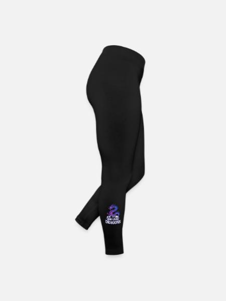 Drachenliebe: Girl liebt Drachen - Frauen Jersey Leggings - Schwarz - Rechts