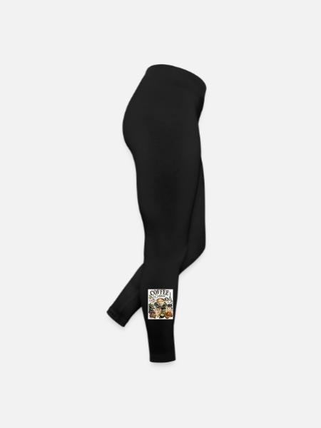 Kaffeekultur Paris Café Collage - Frauen Jersey Leggings - Schwarz - Rechts