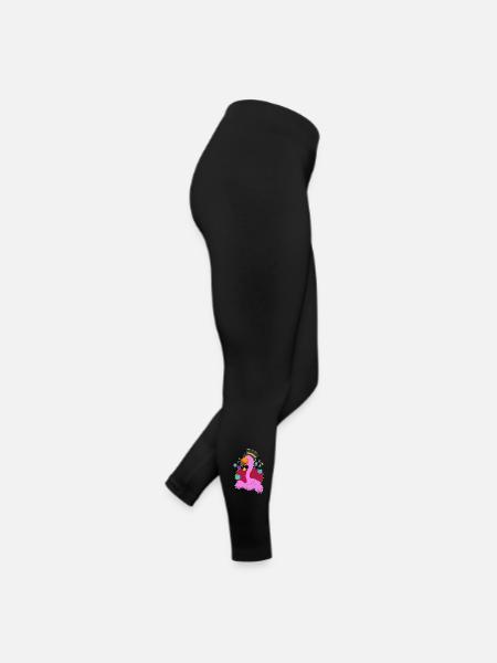 Lustiger Flamingo - Frauen Jersey Leggings - Schwarz - Rechts