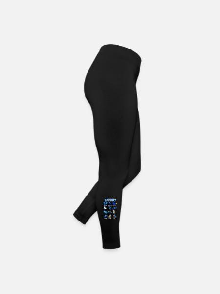  Blaue Tiere Der Welt Tierreich-tafel - Frauen Jersey Leggings - Schwarz - Rechts