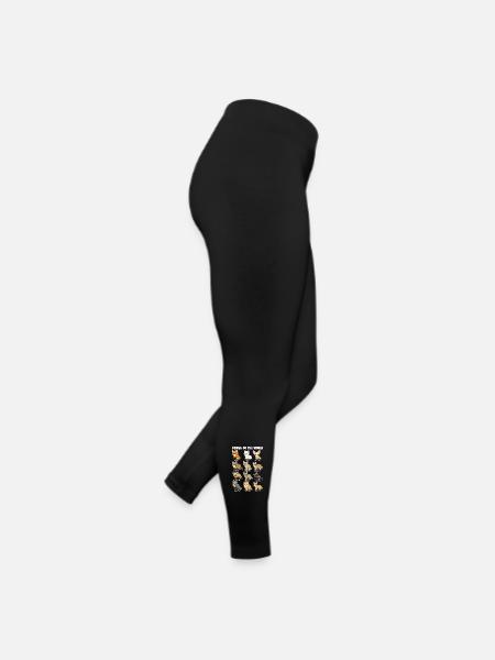  Füchse Der Welt Wildtierdiagramm Roter Polarfuchs - Frauen Jersey Leggings - Schwarz - Rechts