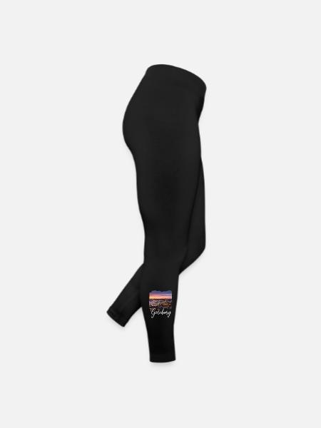 Göteborg Skyline Sonnenuntergang - Frauen Jersey Leggings - Schwarz - Rechts