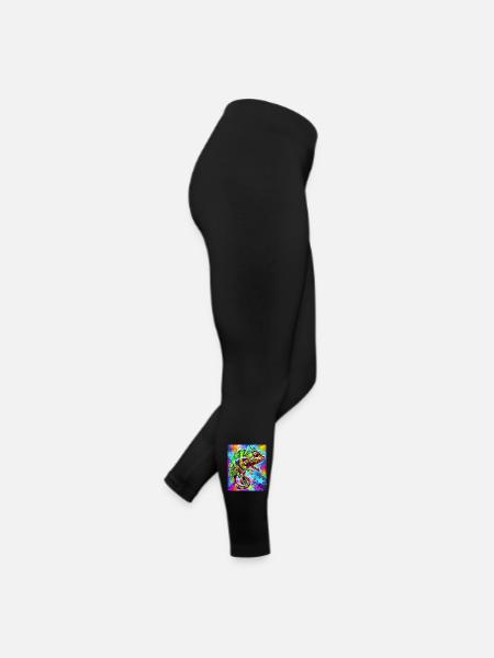Chamäleon - Frauen Jersey Leggings - Schwarz - Rechts