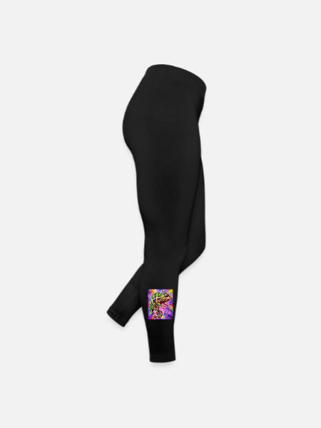 Chamäleon - Frauen Jersey Leggings - Schwarz - Rechts
