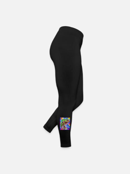 Chamäleon - Frauen Jersey Leggings - Schwarz - Rechts
