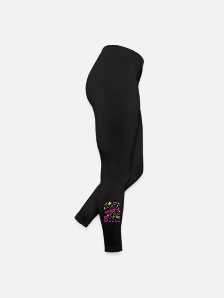 Konfetti im Herzen Helau in der Seele - Frauen Jersey Leggings - Schwarz - Rechts