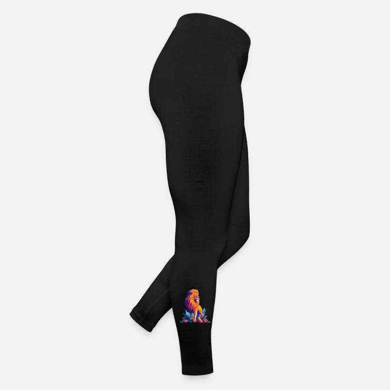 Polygon Lion - Illustration animale colorée Legging en jersey Femme