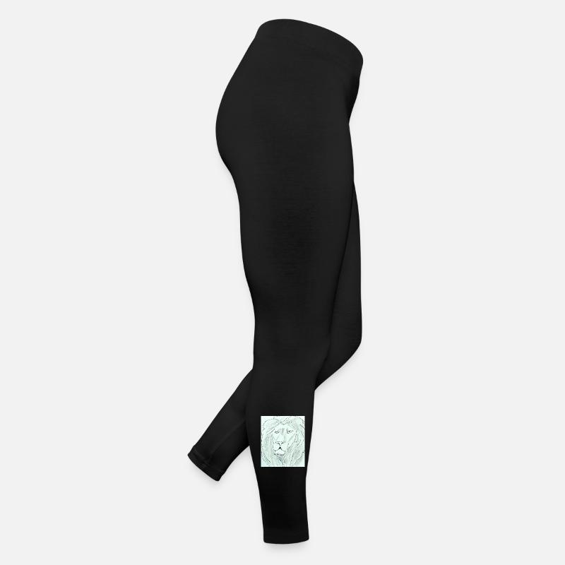 Dessin de tête de lion pur Legging en jersey Femme
