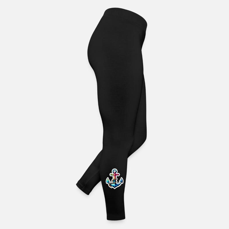 Anchor with knot polygon colorful Women’s Jersey Leggings