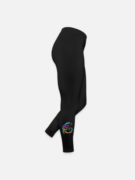 Gecko - Frauen Jersey Leggings - Schwarz - Rechts