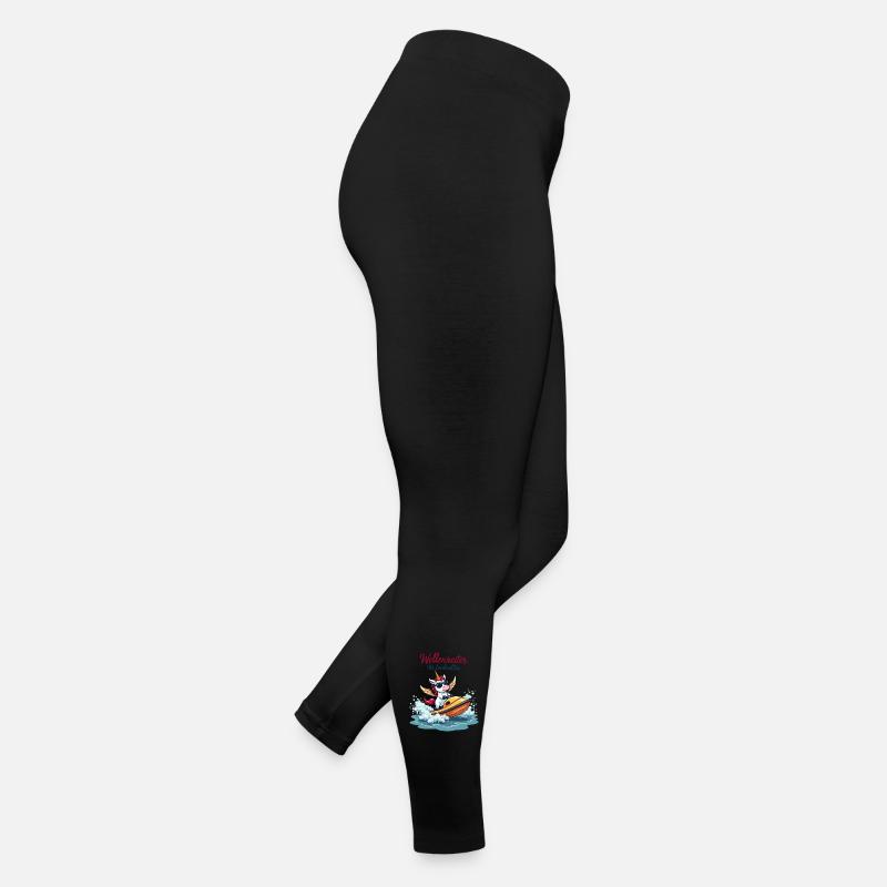Wellenreiter-Einhorn Frauen Jersey Leggings
