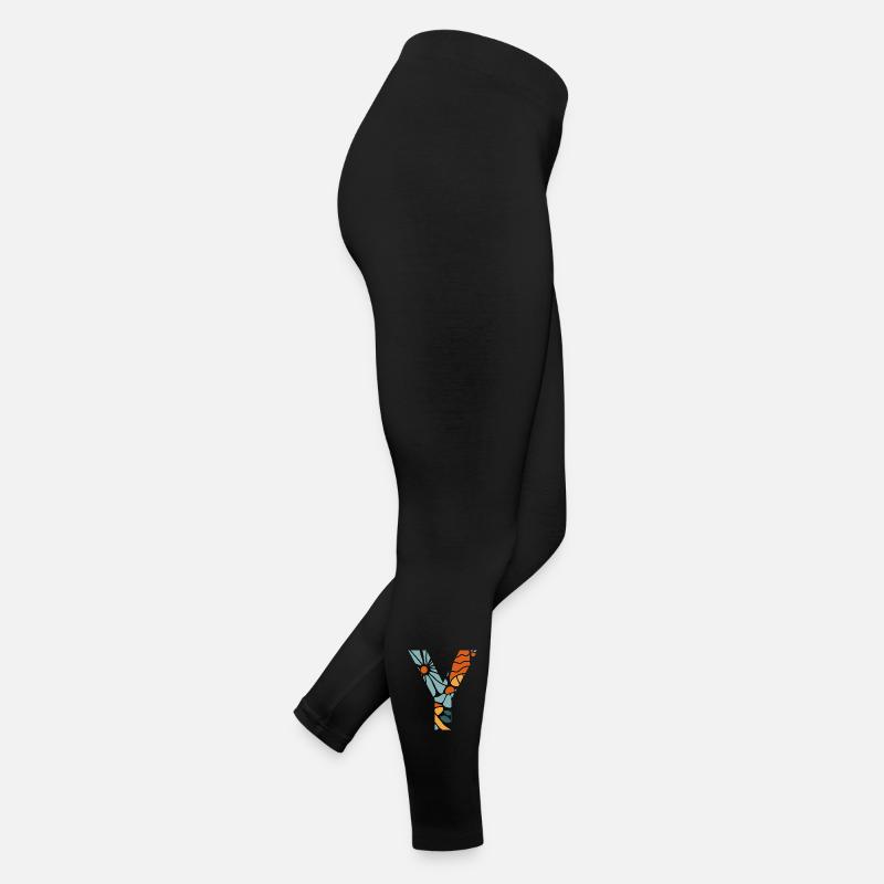 Lettre y fleurs groovy idée cadeau Legging en jersey Femme