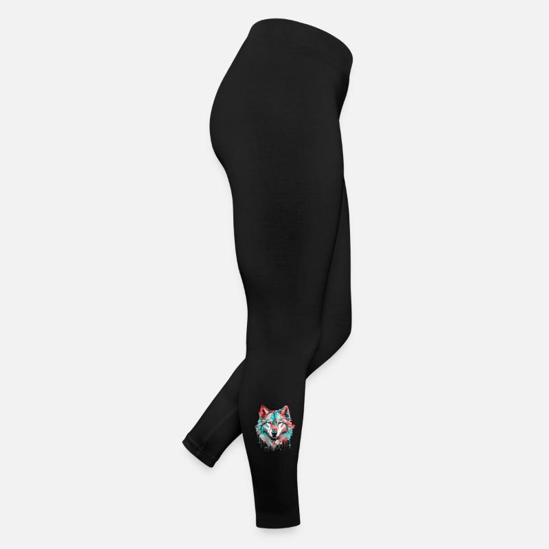 Wolf Wolf Head Predator Forest Nature Wilderness Colorful Women’s Jersey Leggings