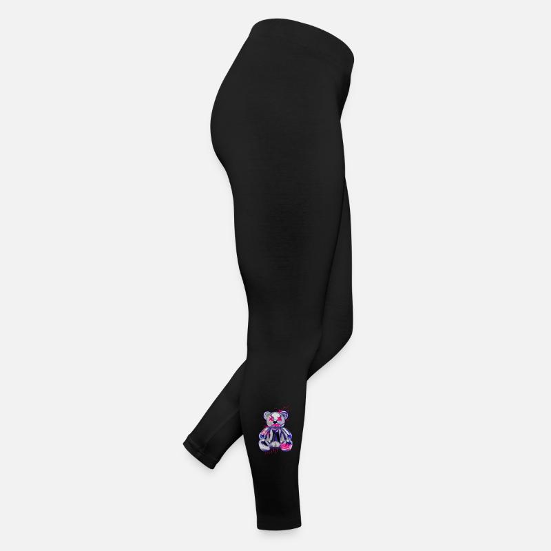 Gothic Teddy Bär mit Graffiti Neon Look Frauen Jersey Leggings
